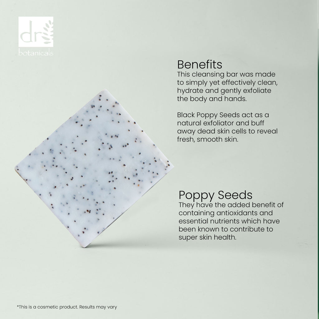 Dr Botanicals Strawberry and Poppy Seed Soap Bar for body cleansing