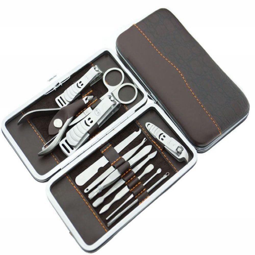 12 Piece Stainless Steel Manicure Pedicure, Cuticle Cutter Nail Clipper Set