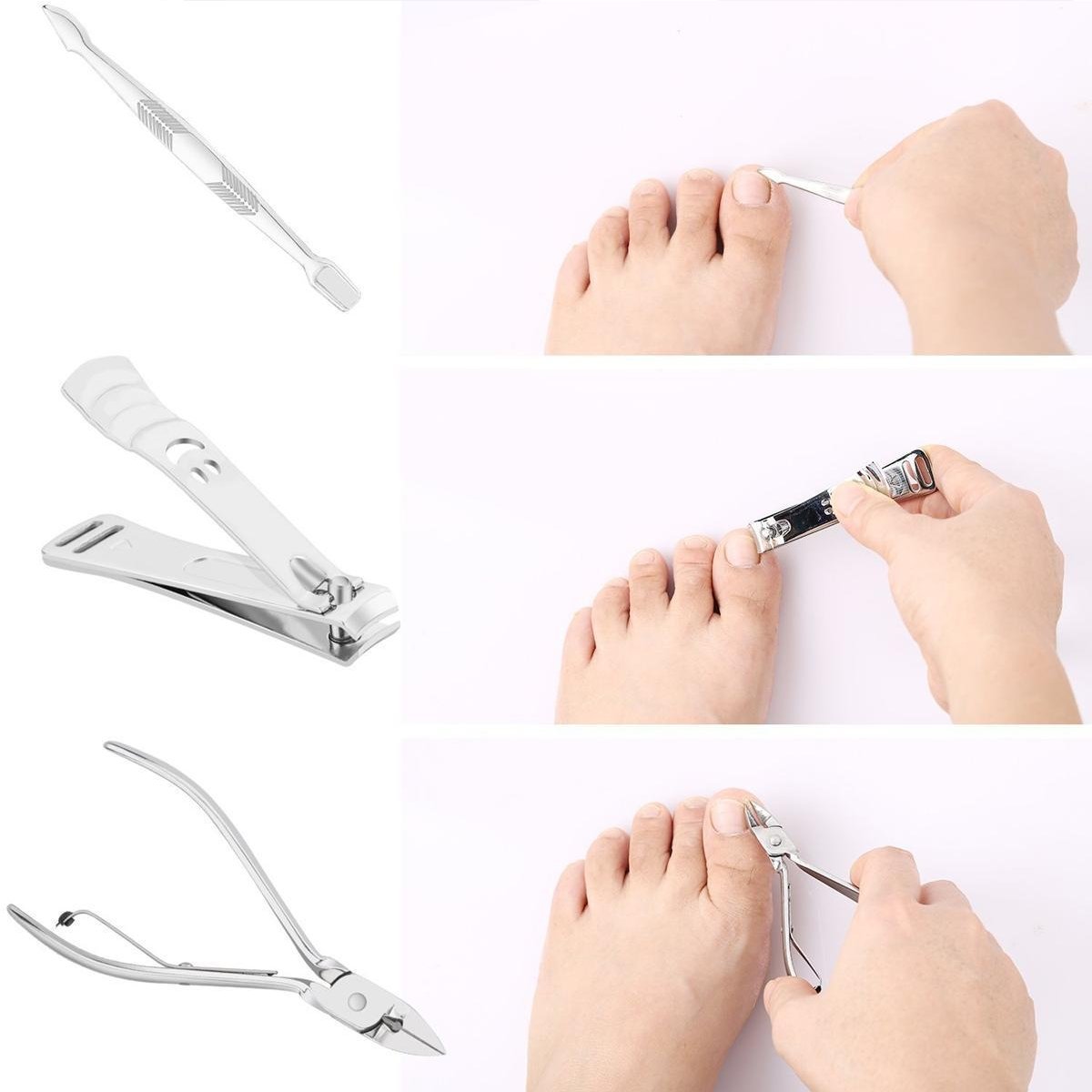 12 Piece Stainless Steel Manicure Pedicure, Cuticle Cutter Nail Clipper Set