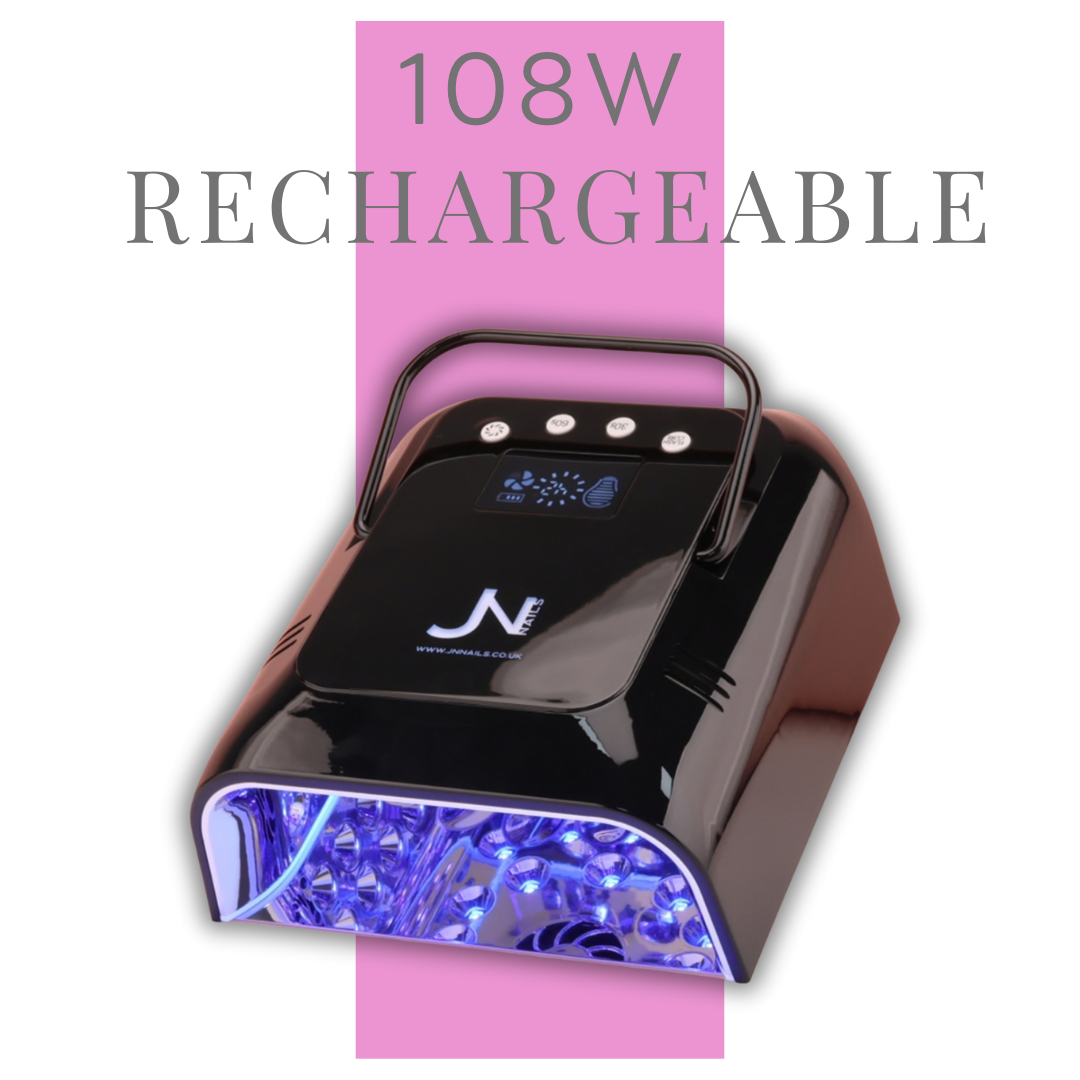 JN NAILS 108W Pro Cure Rechargeable LED Nail Lamp with Cooling Fan