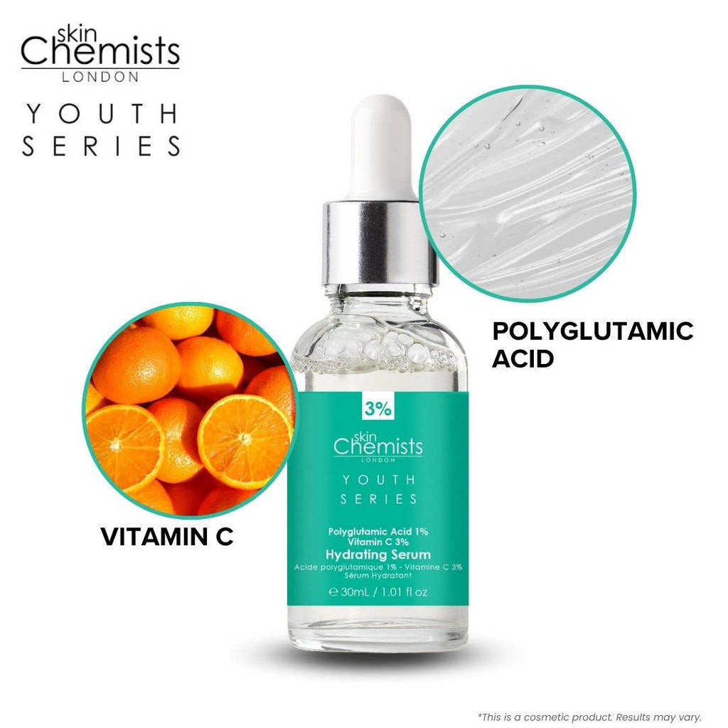 skinChemists Polyglutamic Acid 1% + Vitamin C 3% Serum – Hydrating Face Serum