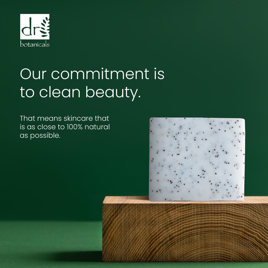 Dr Botanicals exfoliating soap bar containing poppy seeds