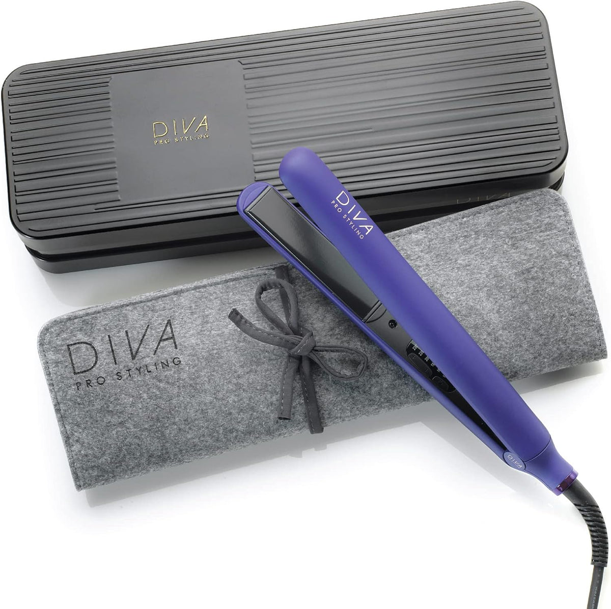 Diva Pro Styling Digital Straightener and Styler, Violet, Used- very good, scruffy box