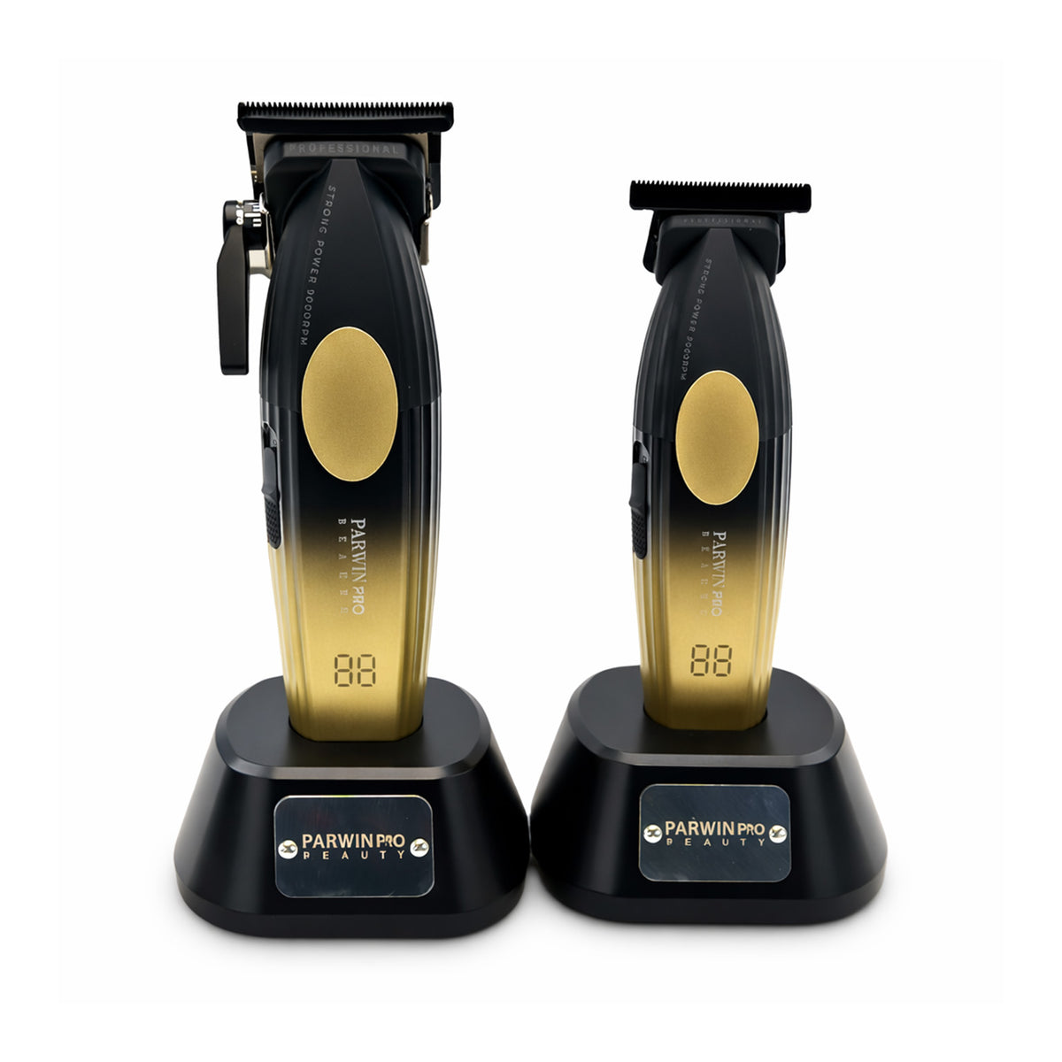 Parwin Pro+ Cordless Hair Clipper &amp; Trimmer Bundle – Gold / Grey