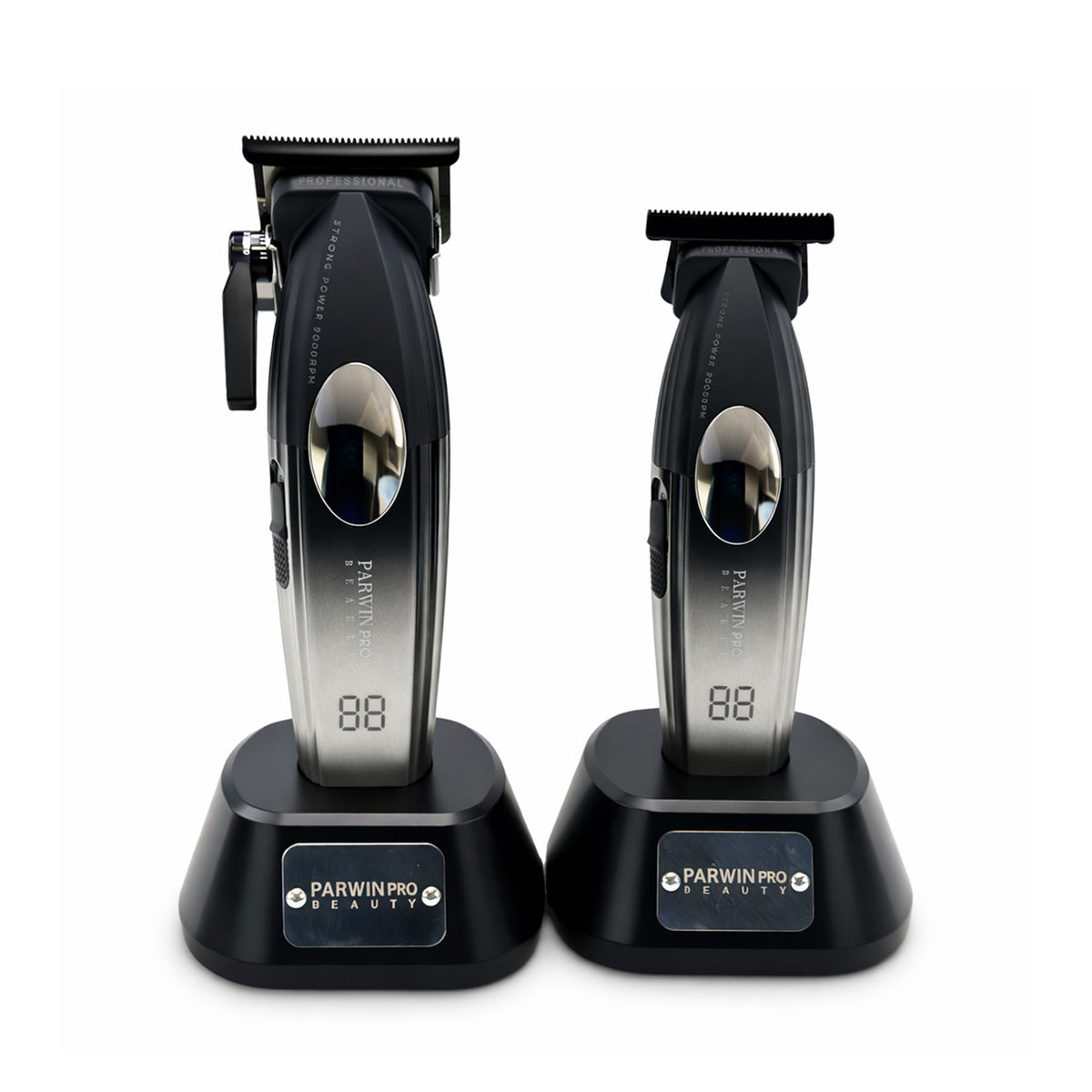 Parwin Pro+ Cordless Hair Clipper &amp; Trimmer Bundle – Gold / Grey
