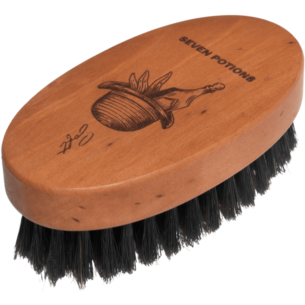 Beard Brush - Oval Shaped Pear Wood With Natural Bristles