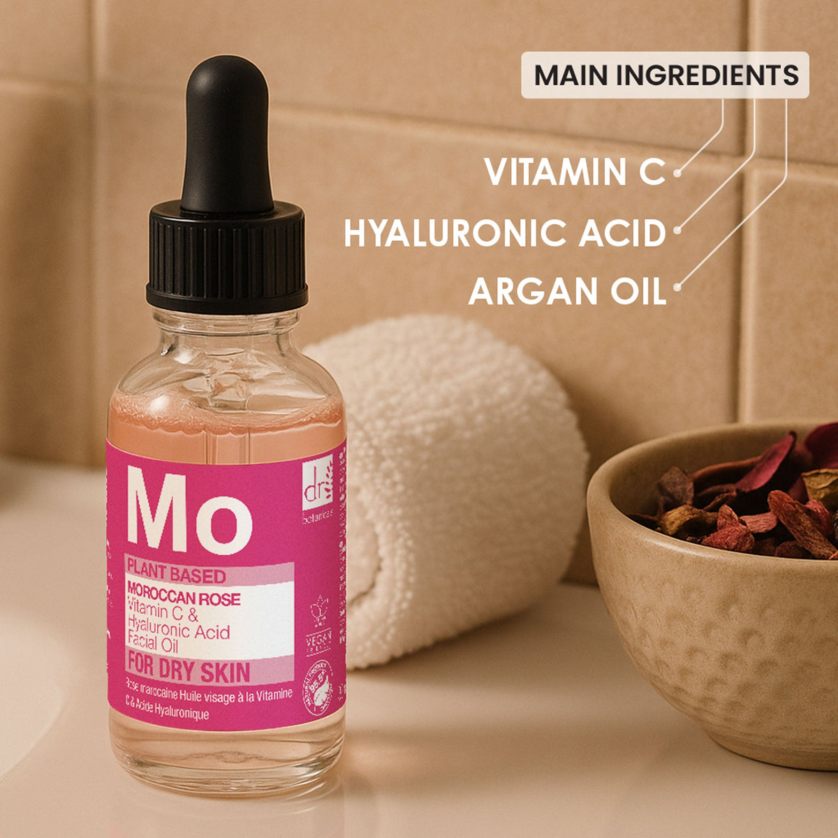Dr. Botanicals Moroccan Rose Facial Oil – Nourishing Rose Face Oil