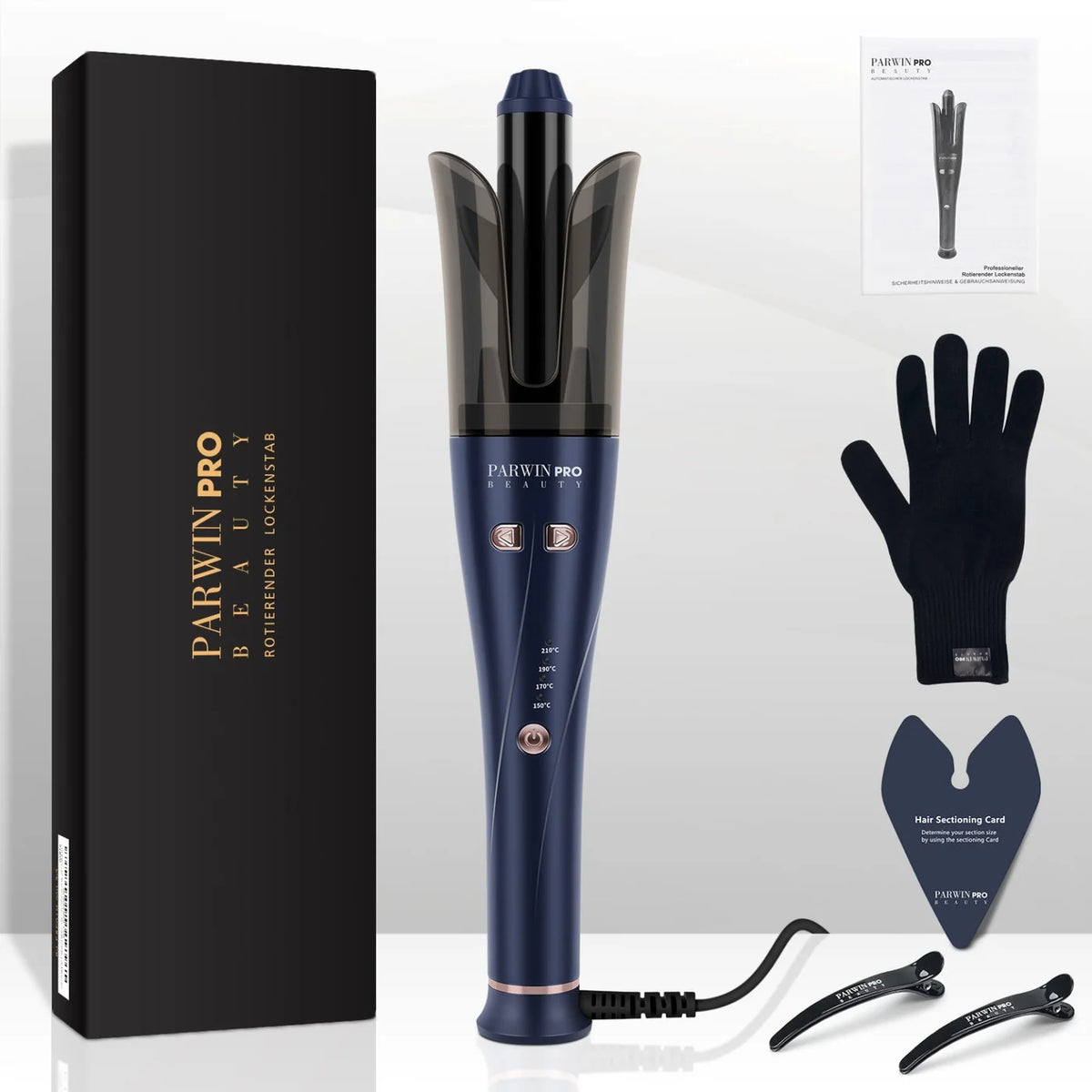Parwin Pro Beauty Automatic Smart Curling Iron – Prussian Blue