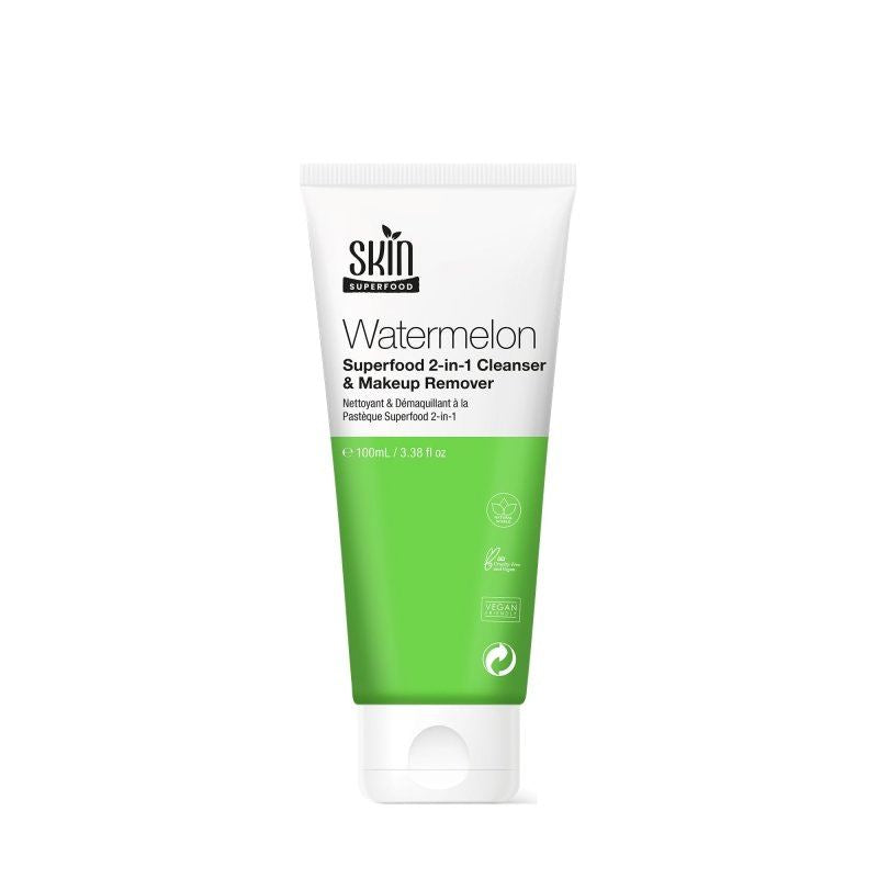 Skin Superfood Watermelon Hydrating Cleanser and Makeup Remover 100ml green and white tube
