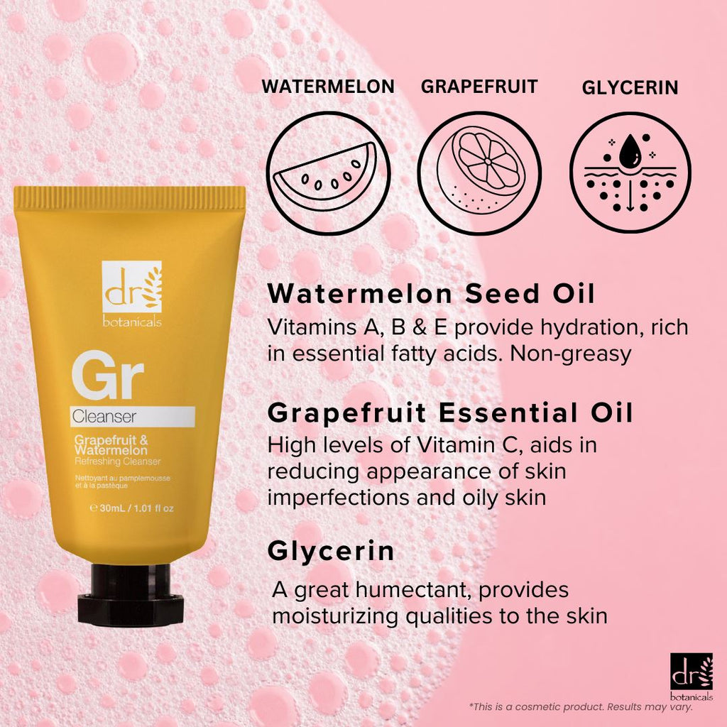 Dr Botanicals Grapefruit & Watermelon Refreshing Face Cleanser 30ml