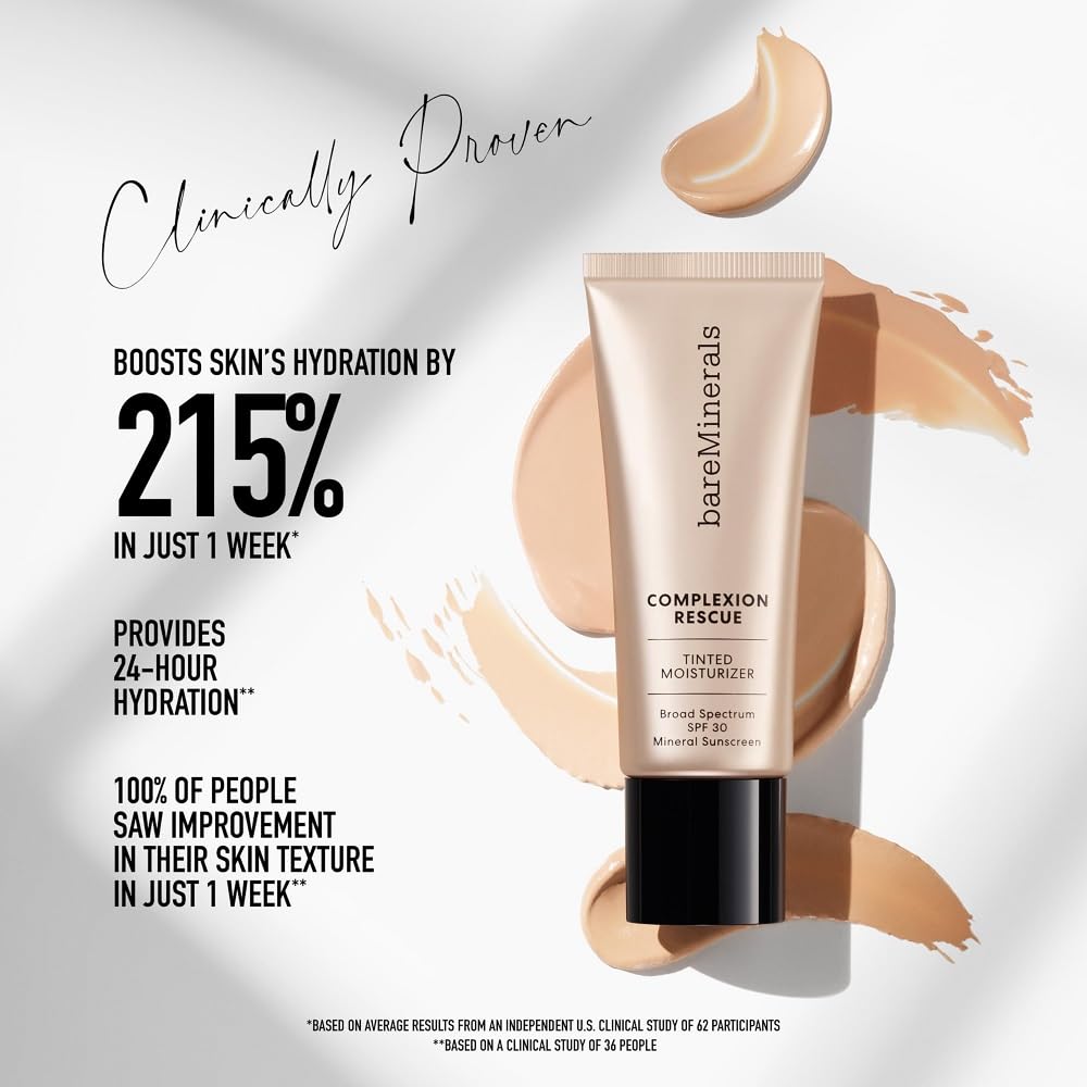 bareMinerals Complexion Rescue Tinted Moisturizer SPF 30 — Cashew 3.5, Vegan & Cruelty-Free