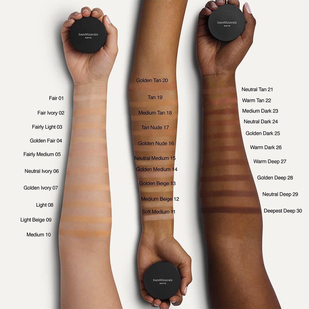 bareMinerals Original Matte Loose Mineral Foundation SPF 15 – 14 Golden Medium | Vegan, Cruelty-Free & Dermatologist-Tested