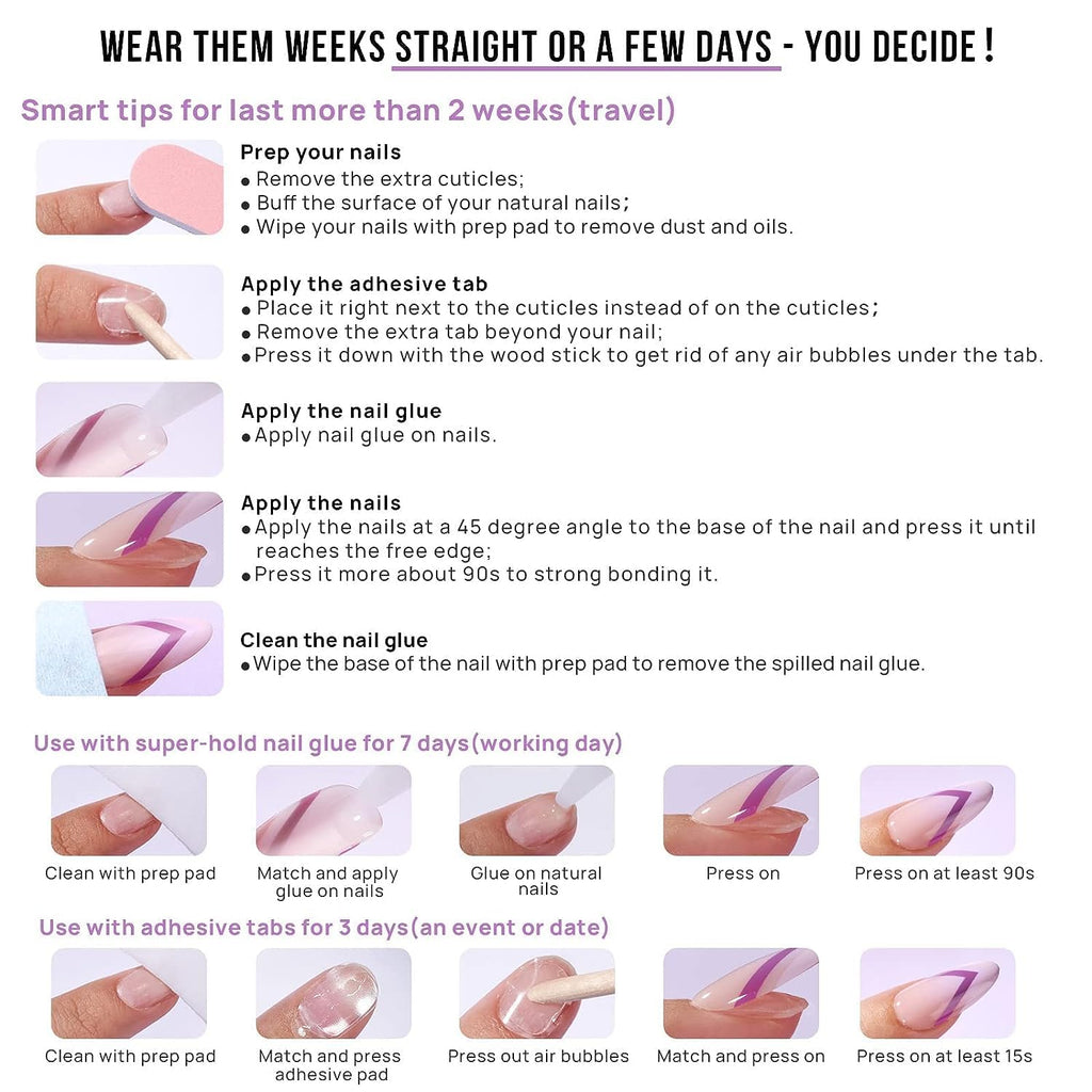 BTArtbox Short Press On Nails – Vanilla Glazed, White Soft Gel, 15 Sizes, 30 Nails