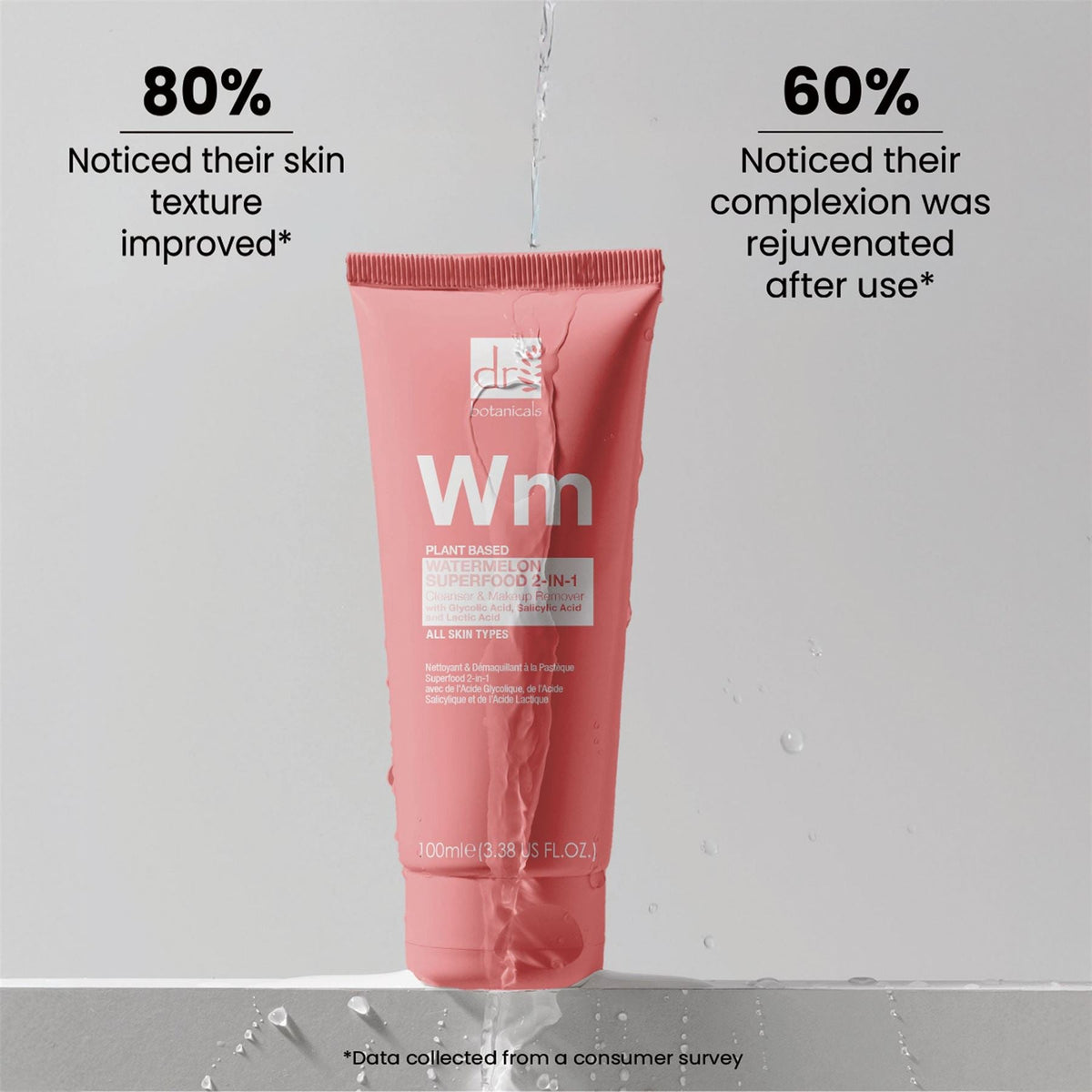 Watermelon cleanser with Salicylic Acid Glycolic Acid and Lactic Acid