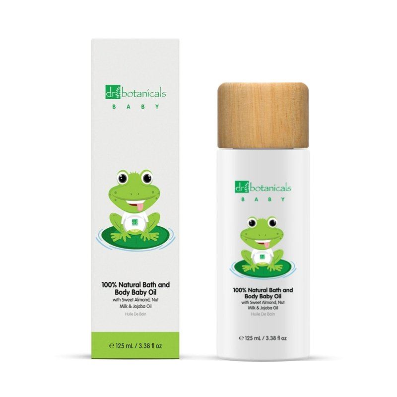Jojoba Seed Oil Baby Body Oil 125ml with Dr Botanicals packaging