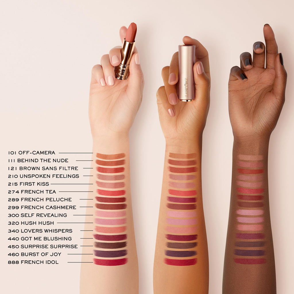 Lancôme L'Absolu Rouge Intimatte Hydrating Matte Lipstick – Buildable Soft Matte Finish, Up To 24HR Comfort – 340 Lovers Whispers