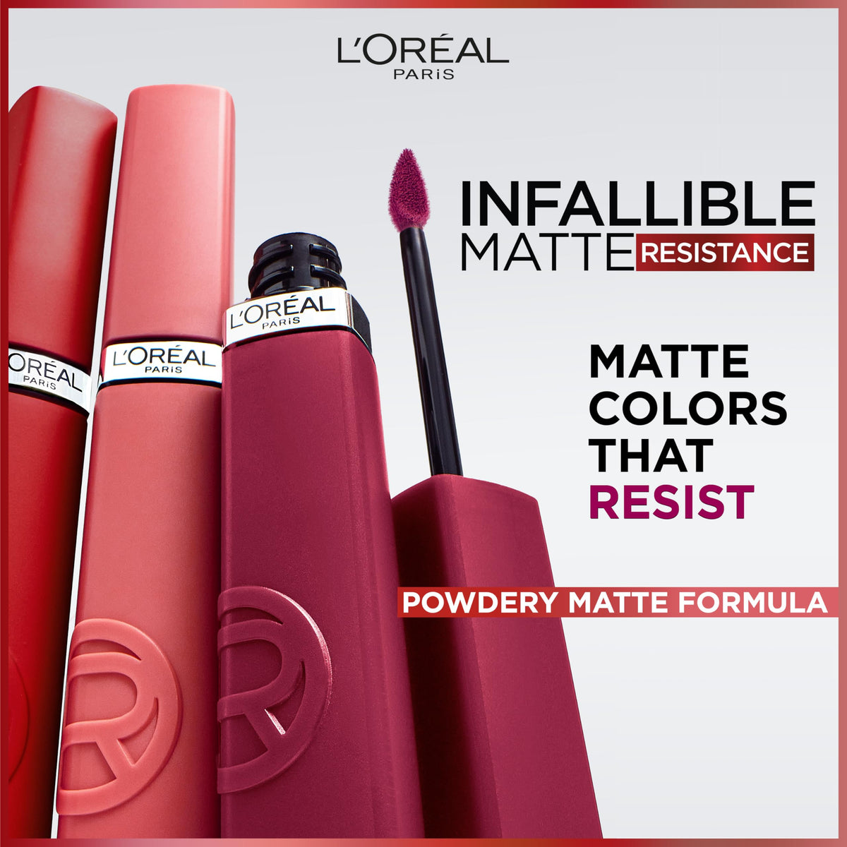 L'Oreal Paris Infallible Matte Resistance Liquid Lipstick – Tropical Vacay 210, 0.16 oz | Up to 16 Hour Wear
