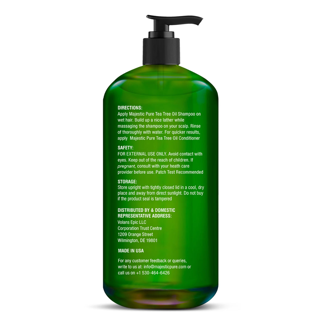 Majestic Pure Tea Tree Shampoo 473ml – Sulfate-Free Shampoo for Itchy Scalp