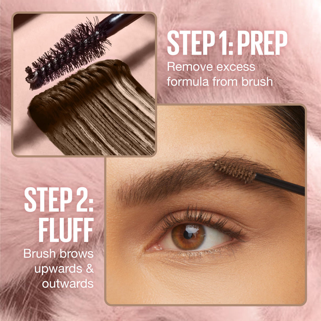 Maybelline Superfluff Brow Mousse — Soft Full Brows All Day, 6 Natural Shades (Black)