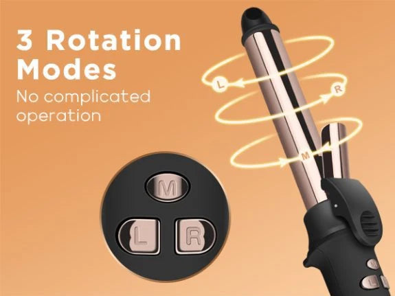 Parwin Pro Beauty Rotating Curling Iron, Automatic Hair Curler, Dual Voltage
