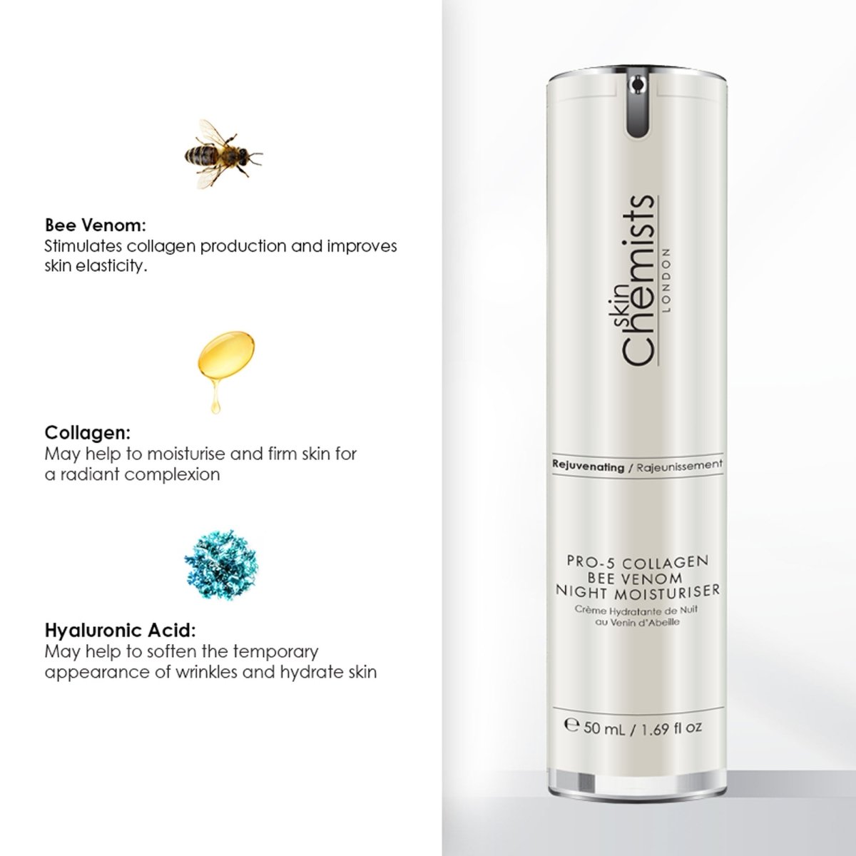 Pro-5 Collagen Bee Venom Night Moisturiser – Night Cream 50ml