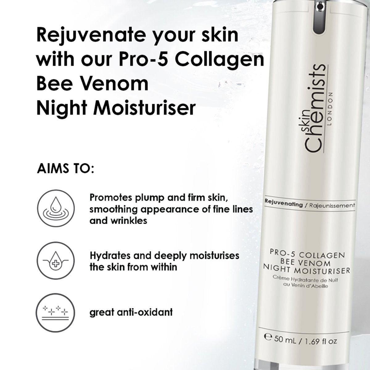 Pro-5 Collagen Bee Venom Night Moisturiser – Night Cream 50ml