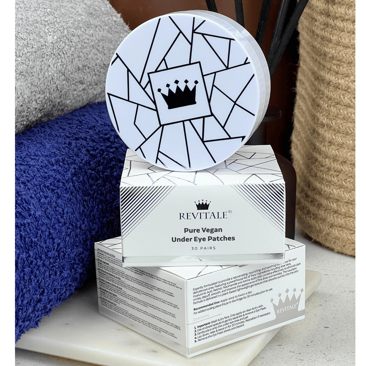 Revitale Pure Hyaluronic Acid & Peptides Under Eye Patches (Jar - 30 Pairs)