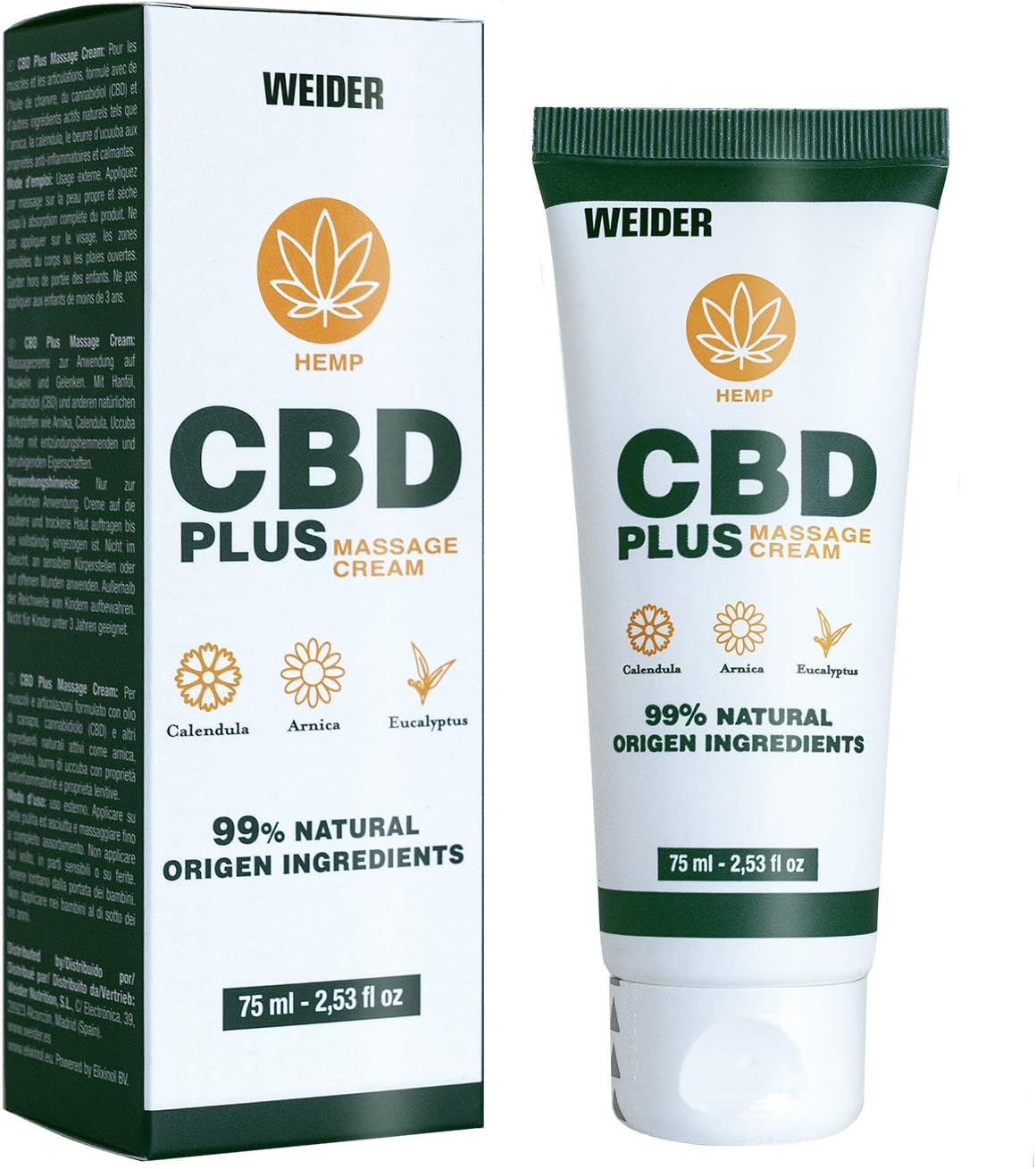 Weider CBD Cream with Calendula, Arnica & Eucalyptus 75ml